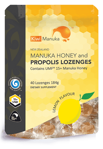 Kiwi Manuka Manuka Honey UMF 15+ 40 Lozenges Lemon