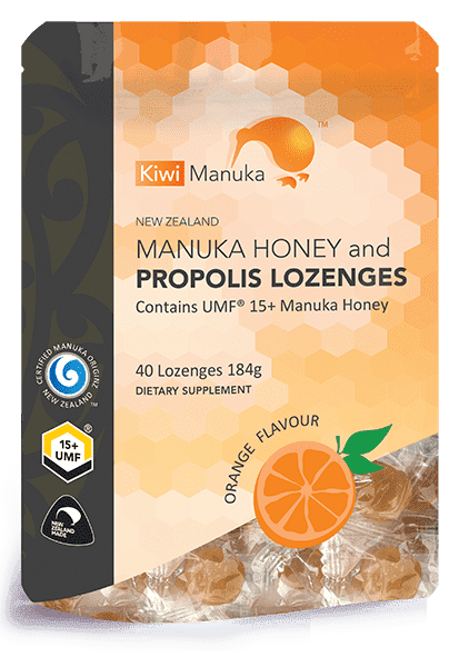 Kiwi Manuka Manuka Honey UMF 15+ 40 Lozenges Orange