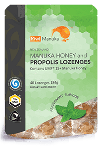 Kiwi Manuka Manuka Honey UMF 15+ 40 Lozenges Peppermint