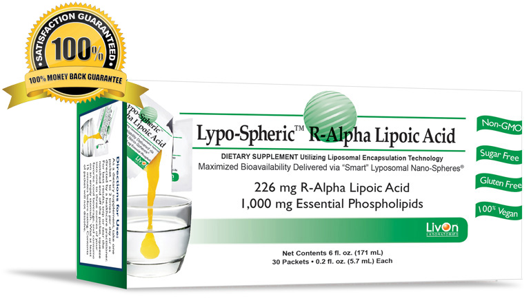 Livon Labs Lypo-Spheric R-Alpha Lipoic Acid 30 Pack 5.7ml Each