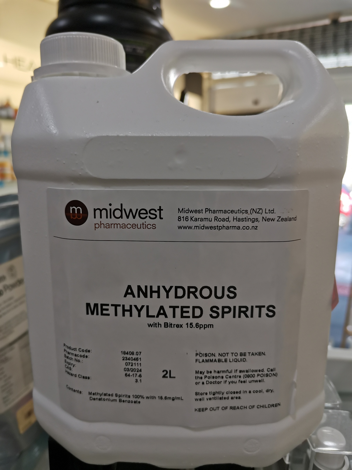 Midwest Anhydrous Methylated Spirits 2 Litre