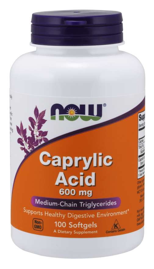 Now Foods Caprylic Acid 600mg 100 Softgels