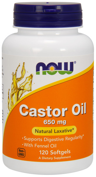Now Foods Castor Oil 650mg 120 Softgels