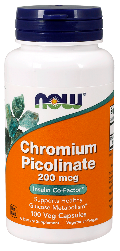 Now Foods Chromium Picolinate 200mcg 100 Capsules