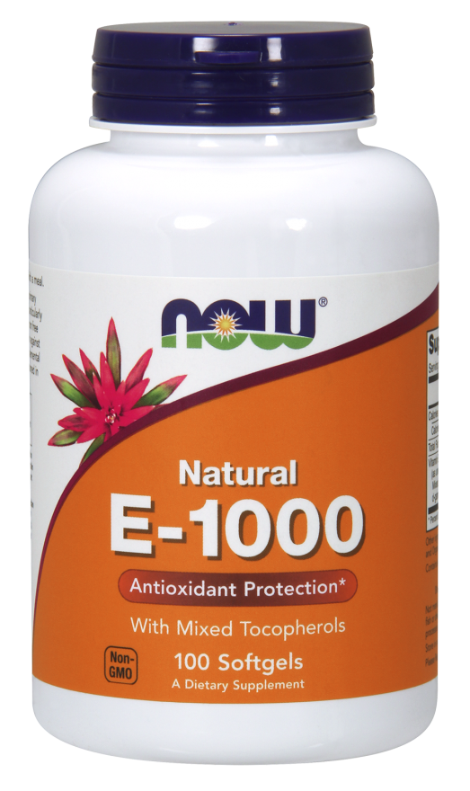 Now Foods Vitamin E-1000 Natural 100 Softgels