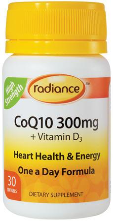 Radiance CoQ10 300mg 30 Softgels