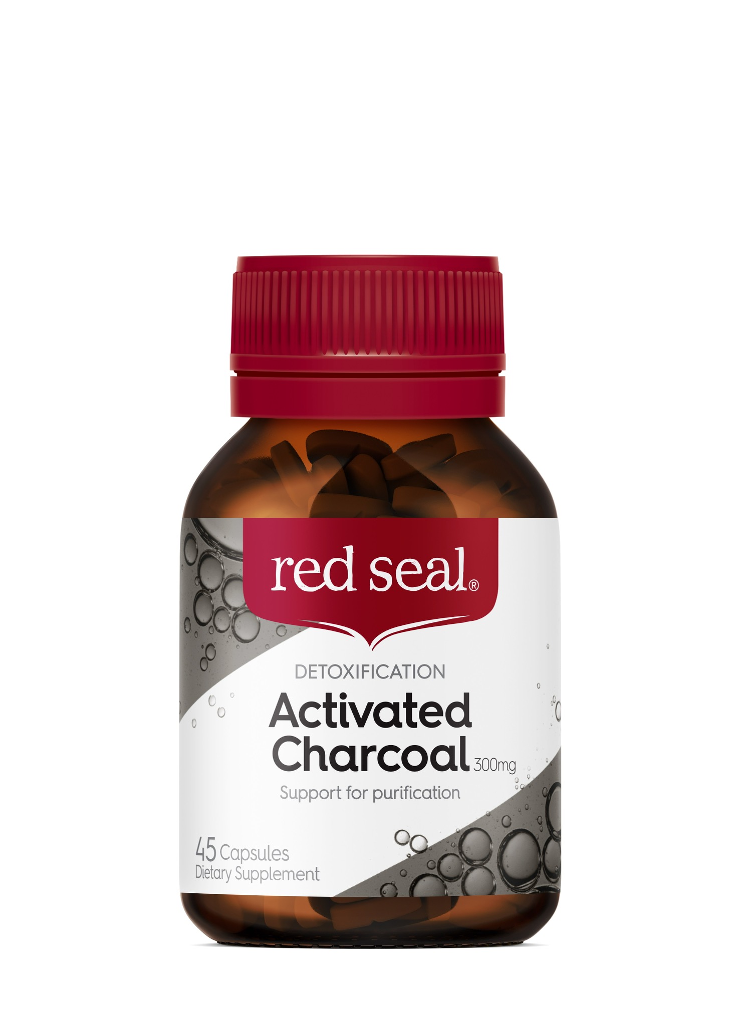 Red Seal Activated Charcoal 300mg 45 Capsules