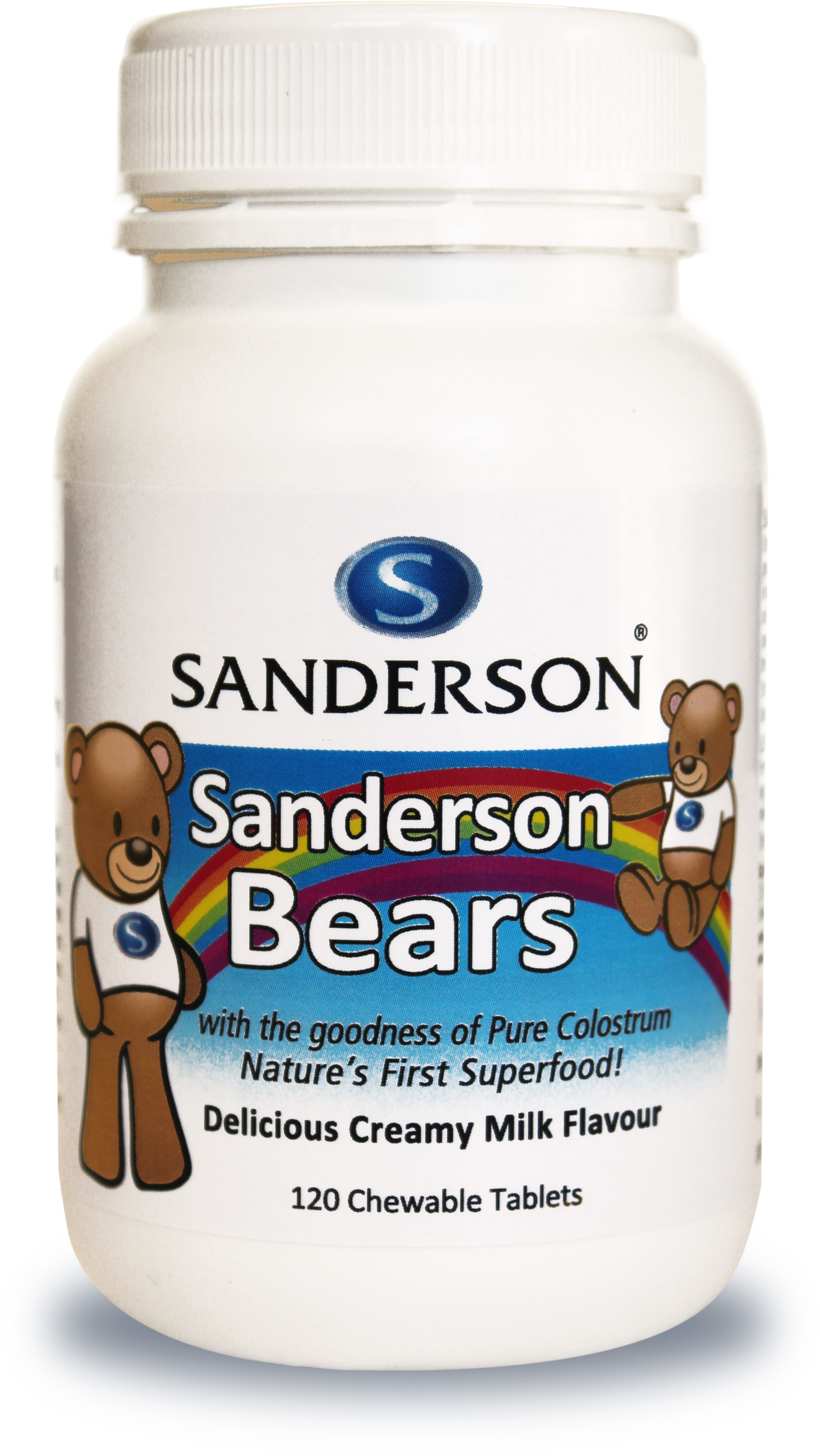 Sanderson Bears Colostrum Chewable Milk Flavour 120 Tablets