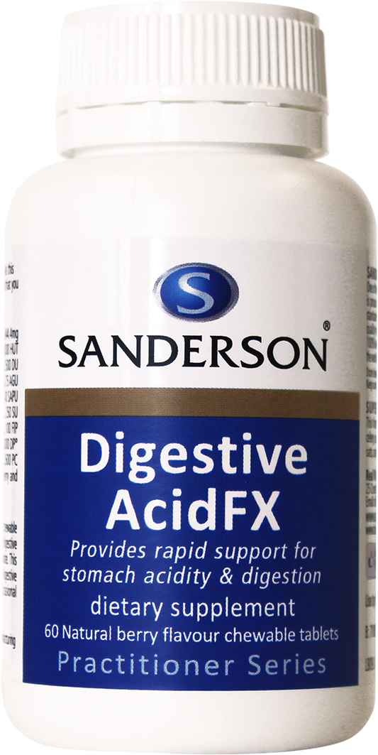 Sanderson Digestive AcidFX Mixed Berry Flavour Chewable 60 Tablets
