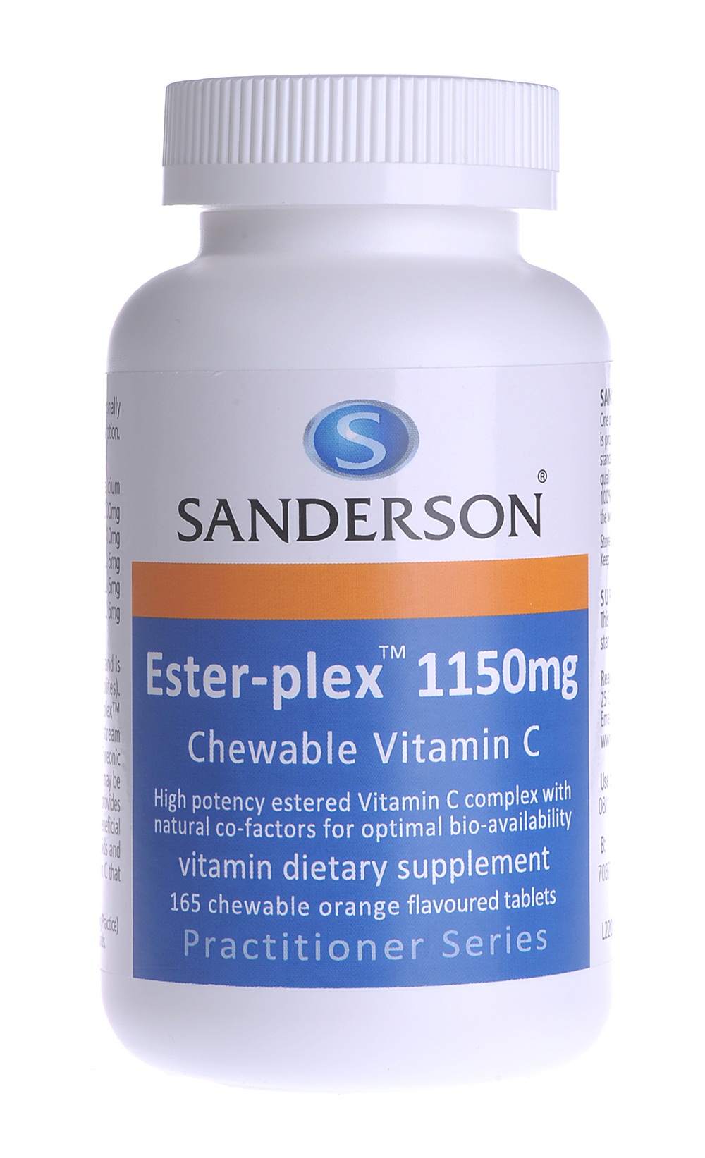 Sanderson Ester-Plex Vitamin C 1150mg Chewable Orange Flavour 165 Tablets