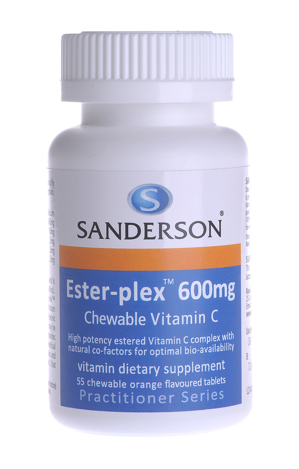 Sanderson Ester-Plex Vitamin C 600mg Chewable Orange Flavour 55 Tablets