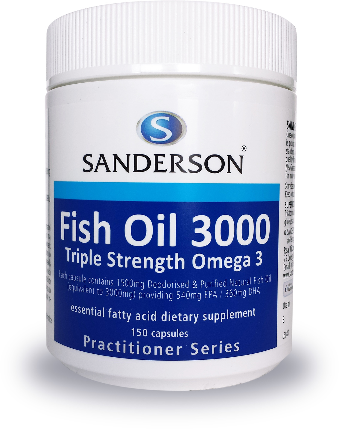 Sanderson Fish Oil 3000mg Odourless 150 Capsules