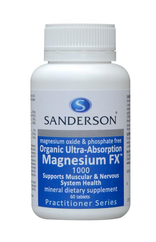 Sanderson Organic Magnesium FX 1000mg 60 Tablets