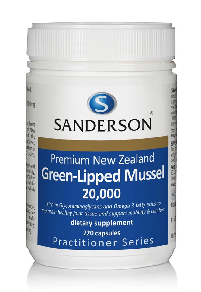 Sanderson Premium New Zealand Green-Lipped Mussel 20,000mg 220 Capsules