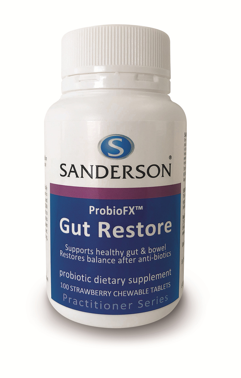 Sanderson ProbioFX Gut Restore Strawberry Chewable 100 Tablets