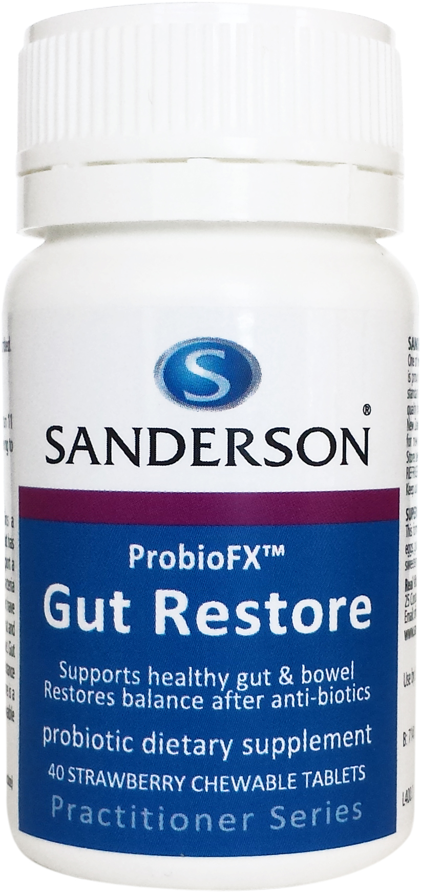 Sanderson ProbioFX Gut Restore Strawberry Chewable 40 Tablets
