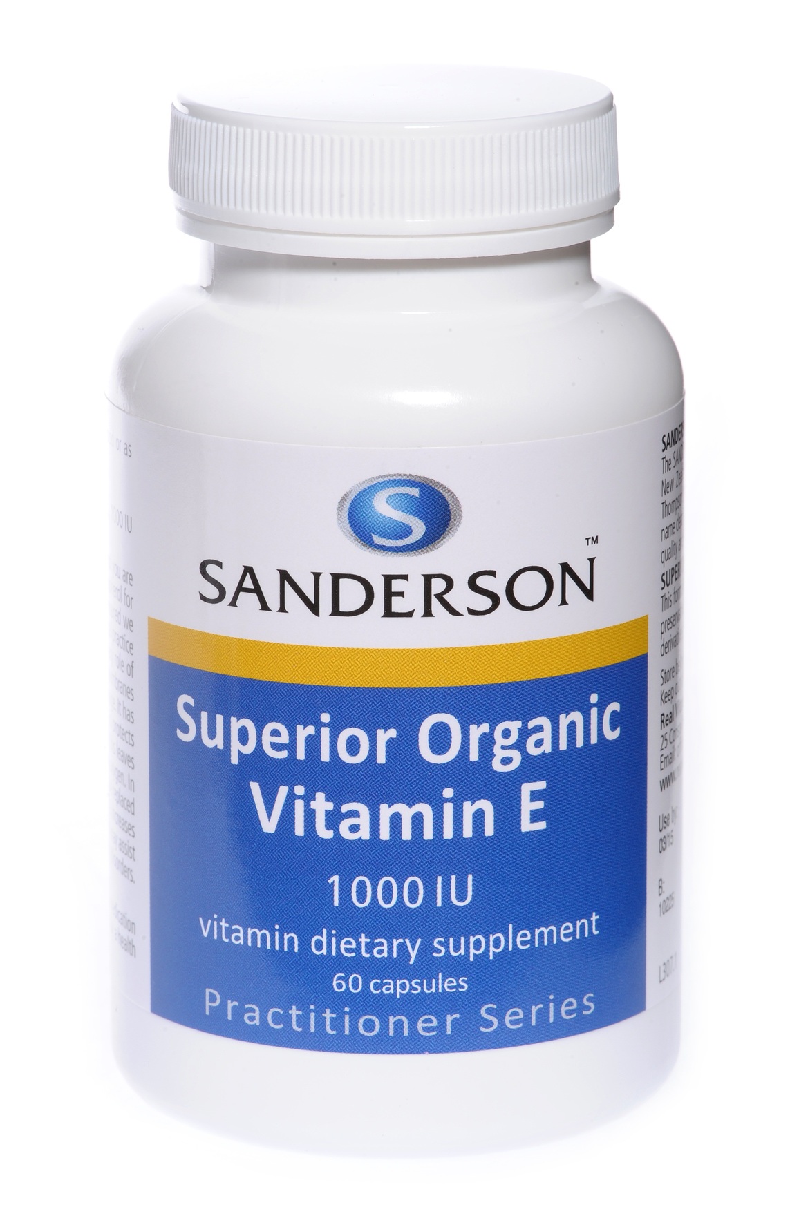 Sanderson Superior Organic Vitamin E 1000iu Mixed Tocopherols 60 Capsules
