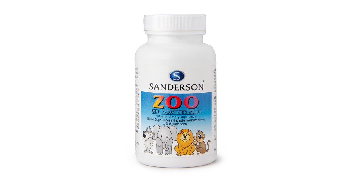 Sanderson Zoo Kids Multi Chewable Assorted Flavours 90 Tablets