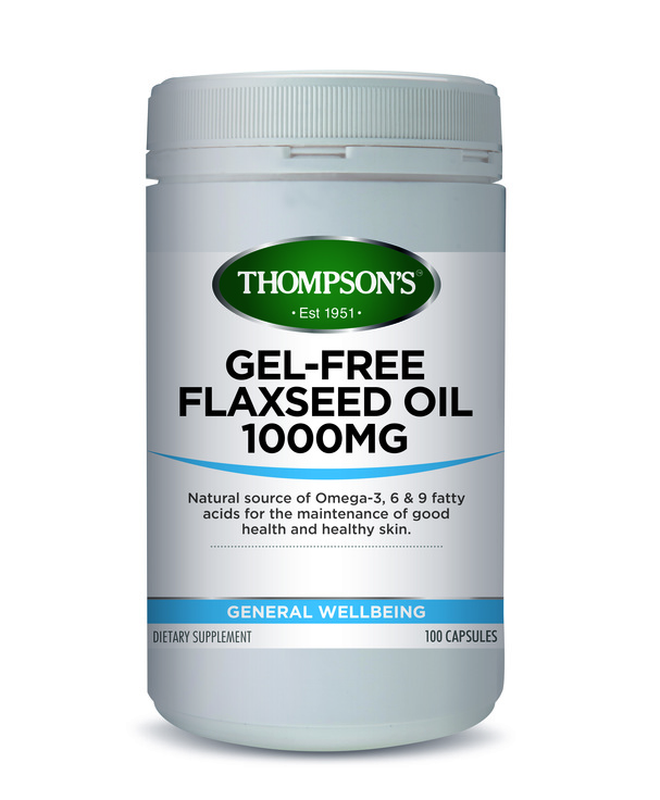 Thompson's Flax Seed Oil 1000mg Gel Free 100 Capsules