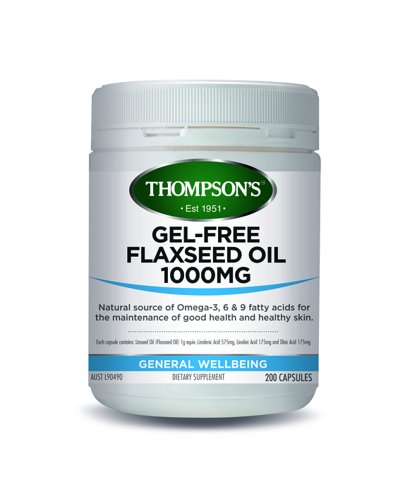 Thompson's Flax Seed Oil 1000mg Gel Free 200 Capsules