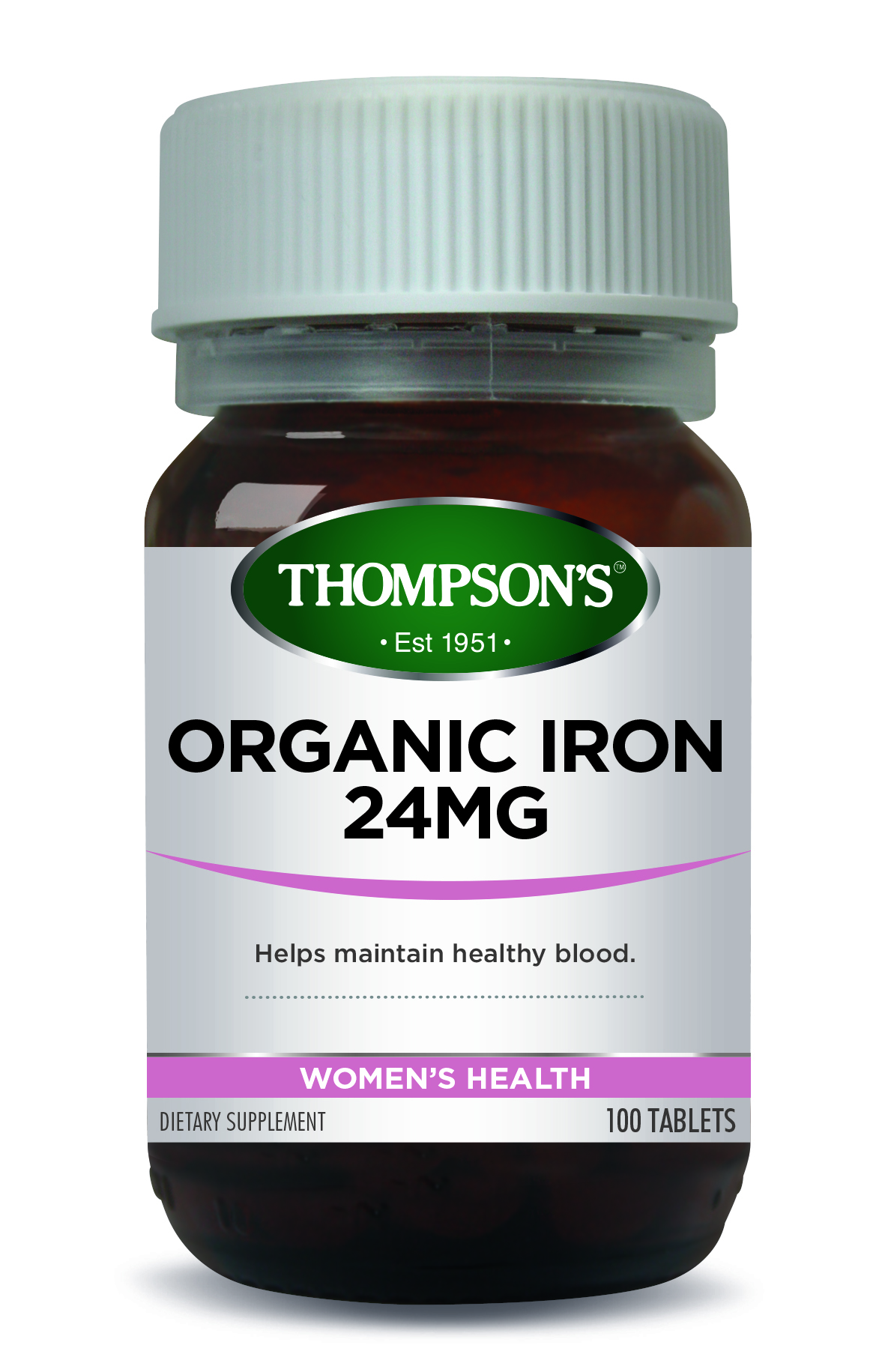 Thompson's Organic Iron 24mg 30 Tablets