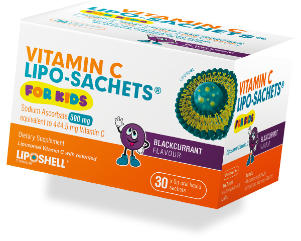 Vitamin C Lipo Sachets for Kids Blackcurrant Flavour